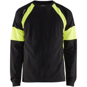 T-shirt 35201030 Svart / Hivisgul BLÅKLÄDER