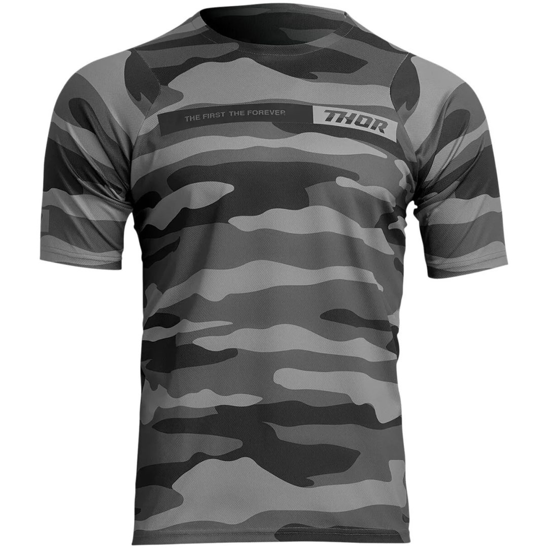 T-Shirt Assist Kortärmad Performance Grå Camo THOR XS