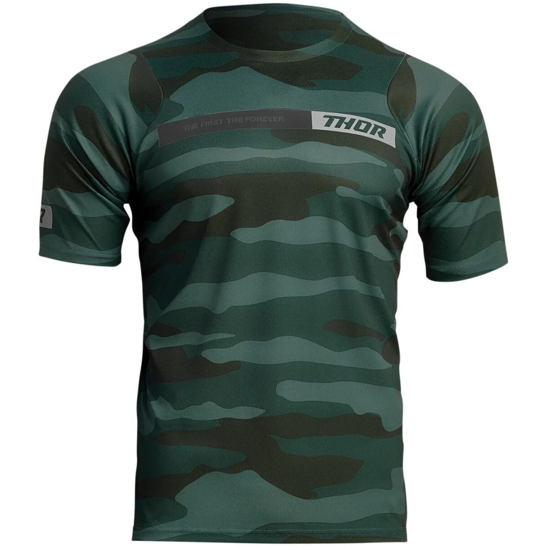 T-Shirt Assist Kortärmad Performance Grön Camo THOR XS