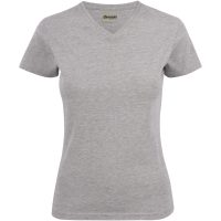 T-shirt Dam Heavy V-neck Gråmelerad Printer Essentials