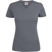 T-shirt Dam Heavy V-neck Stålgrå Printer Essentials