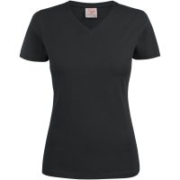 T-shirt Dam Heavy V-neck Svart Printer Essentials