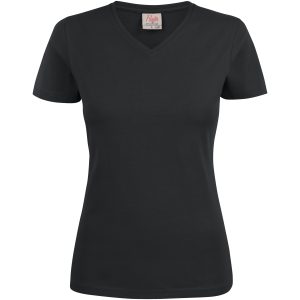 T-shirt Dam Heavy V-neck Svart Printer Essentials