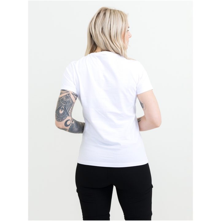 T-shirt Dam Heavy V-neck Vit Printer Essentials XS – bild 3
