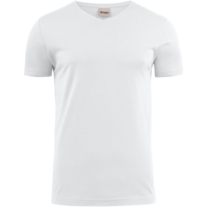 T-shirt Heavy V-neck Vit Printer Essentials s – bild 5