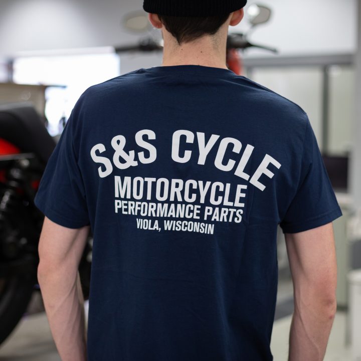 T-Shirt Marinblå S&S Cycle Small – bild 3