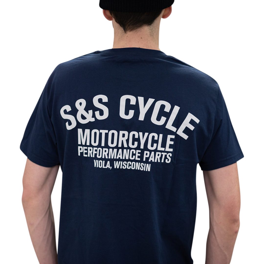 T-Shirt Marinblå S&S Cycle Small – bild 2