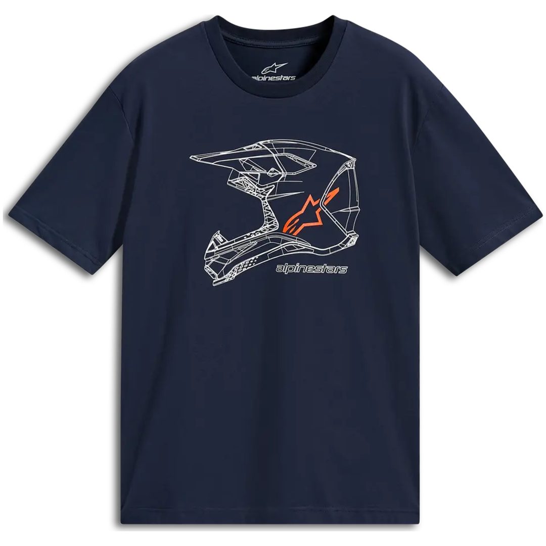 T-Shirt MX Helmet CSF Marinblå ALPINESTARS Medium