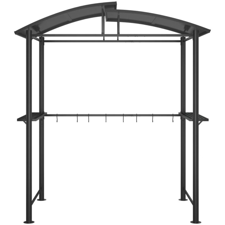 Tak för grill med sidohyllor antracit 210x114x230 cm stål vidaXL – bild 3