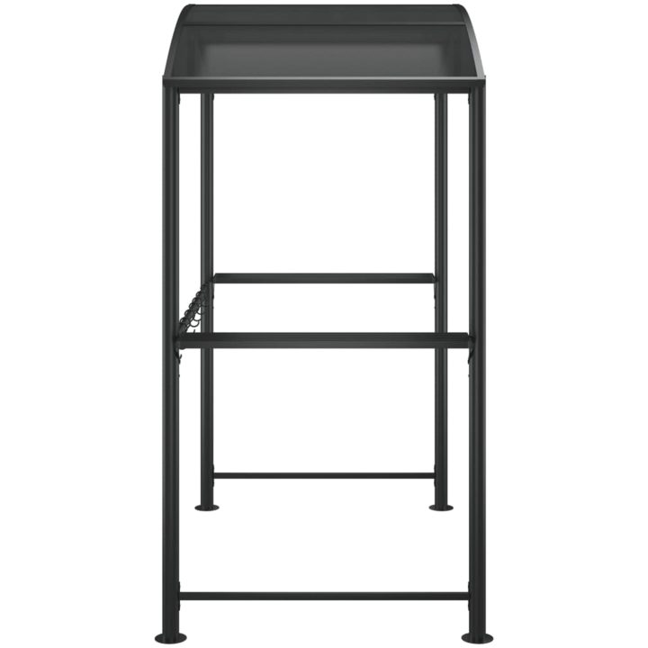 Tak för grill med sidohyllor antracit 210x114x230 cm stål vidaXL – bild 4
