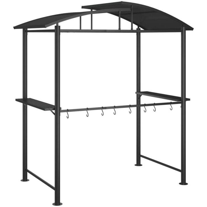 Tak för grill med sidohyllor antracit 210x114x230 cm stål vidaXL – bild 5