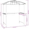 Tak för grill med sidohyllor antracit 210x114x230 cm stål vidaXL – miniatyr 7