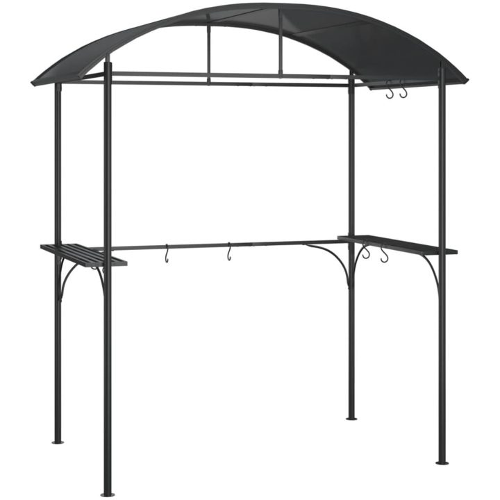Tak för grill med sidohyllor antracit 220x115x230 cm stål vidaXL – bild 2