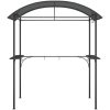 Tak för grill med sidohyllor antracit 220x115x230 cm stål vidaXL – miniatyr 3