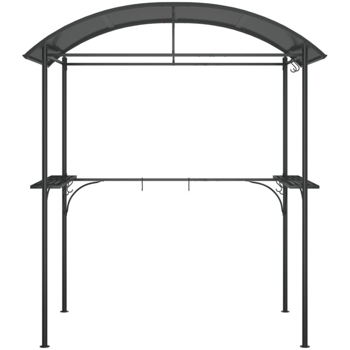Tak för grill med sidohyllor antracit 220x115x230 cm stål vidaXL – bild 3