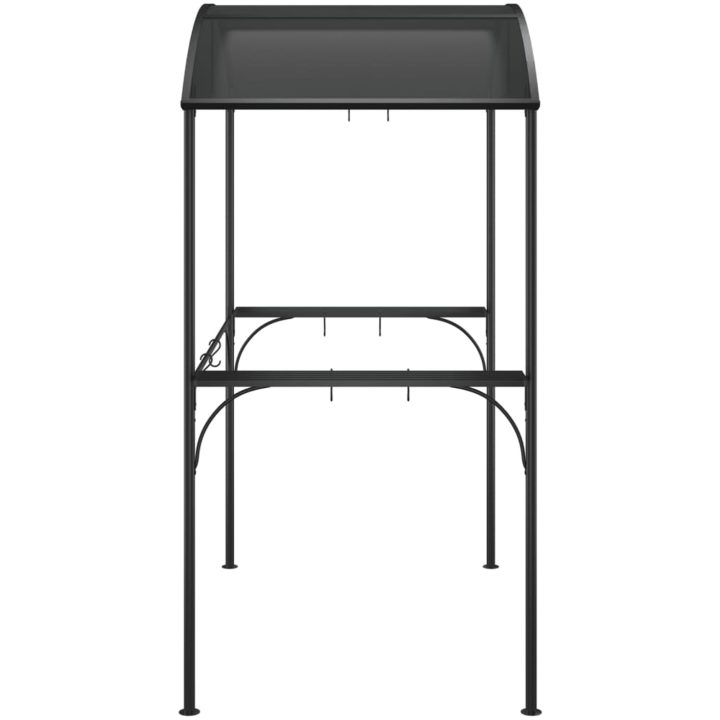 Tak för grill med sidohyllor antracit 220x115x230 cm stål vidaXL – bild 4