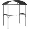 Tak för grill med sidohyllor antracit 220x115x230 cm stål vidaXL – miniatyr 5
