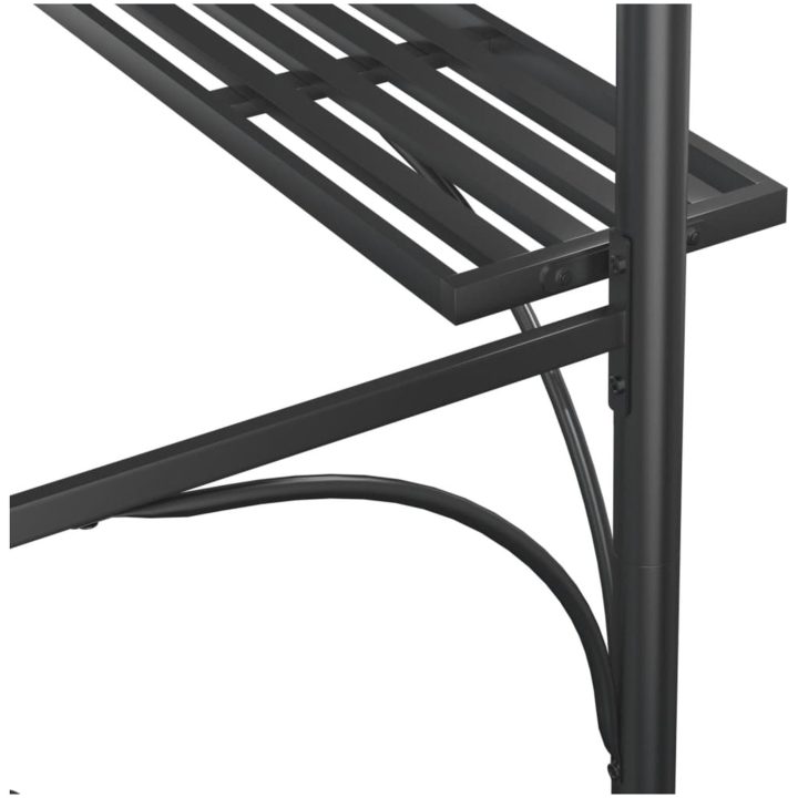 Tak för grill med sidohyllor antracit 220x115x230 cm stål vidaXL – bild 6