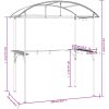 Tak för grill med sidohyllor antracit 220x115x230 cm stål vidaXL – miniatyr 7