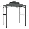 Tak för grill med sidohyllor antracit 240x150x243 cm stål vidaXL – miniatyr 2