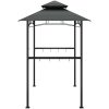 Tak för grill med sidohyllor antracit 240x150x243 cm stål vidaXL – miniatyr 4
