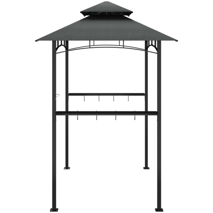 Tak för grill med sidohyllor antracit 240x150x243 cm stål vidaXL – bild 4
