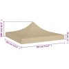 Tak till partytält beige 270 g/m² vidaXL 3 x 3 m – miniatyr 5