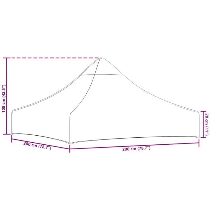 Tak till partytält svart 270 g/m² vidaXL 2 x 2 m – bild 6