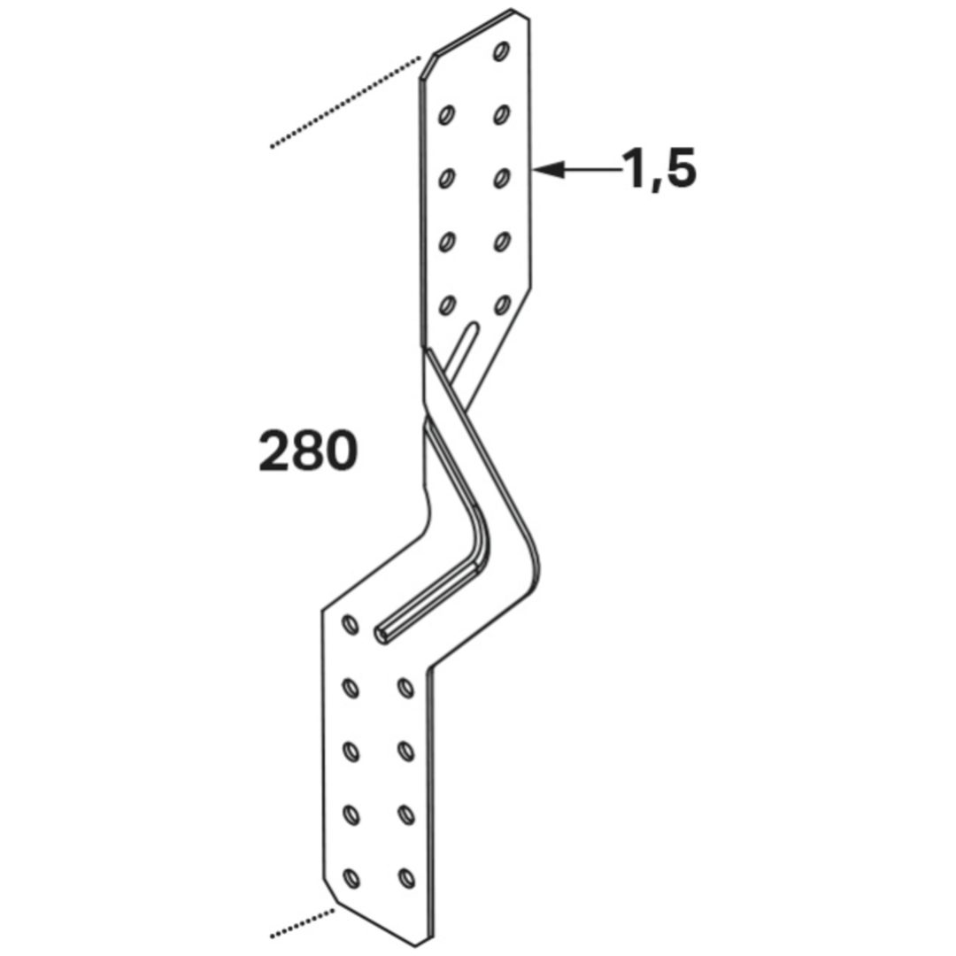 Takåsfäste Rrfru 280x1,5 FASTCC HxT: 280x1,5 mm – bild 3