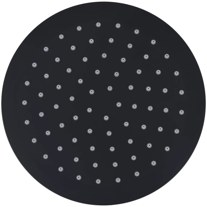 Takduschhuvud i rostfritt stål 20 cm rund svart vidaXL ? 20 cm – bild 2