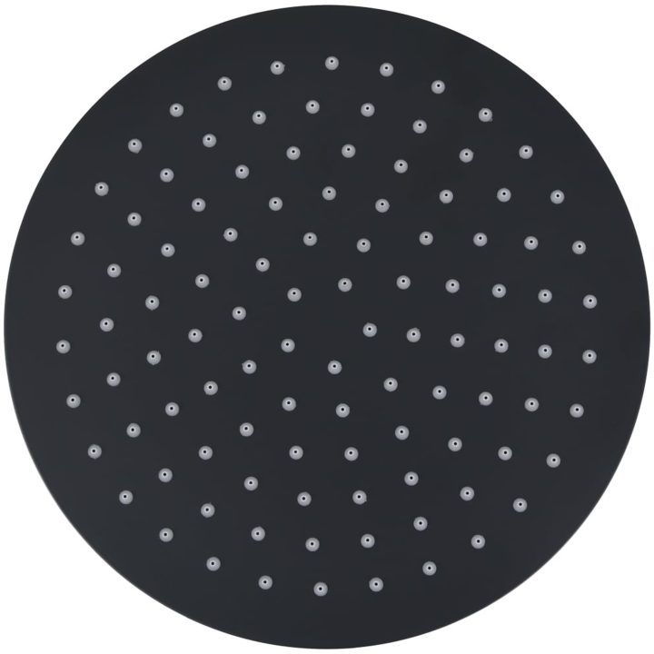 Takduschhuvud i rostfritt stål 25 cm rund svart vidaXL Φ 25 cm – bild 2