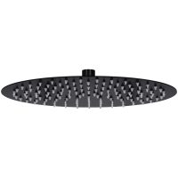 Takduschhuvud i rostfritt stål 30 cm rund svart vidaXL