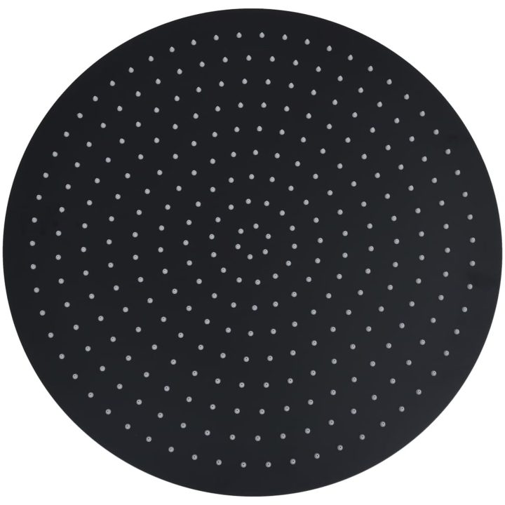 Takduschhuvud i rostfritt stål 50 cm rund svart vidaXL ? 50 cm – bild 2