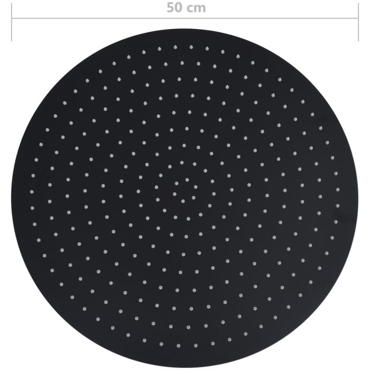 Takduschhuvud i rostfritt stål 50 cm rund svart vidaXL ? 50 cm – bild 7