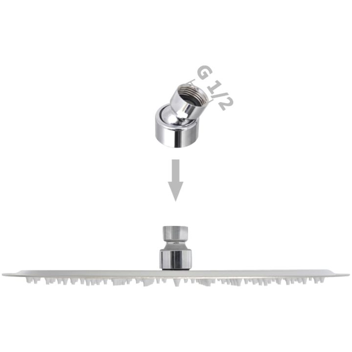 Takduschhuvud i rostfritt stål rund vidaXL ⌀30 cm – bild 6