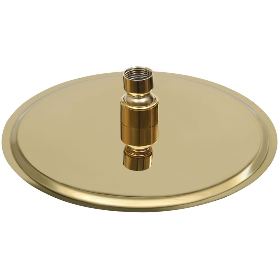 Takduschhuvud rostfritt stål 20 cm rund guld vidaXL ? 20 cm – bild 4