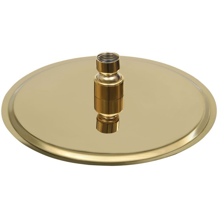 Takduschhuvud rostfritt stål 20 cm rund guld vidaXL ? 20 cm – bild 4