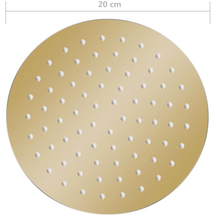 Takduschhuvud rostfritt stål 20 cm rund guld vidaXL ? 20 cm – bild 7