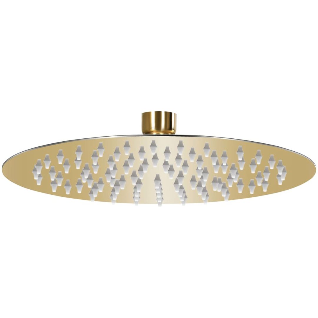 Takduschhuvud rostfritt stål 20 cm rund guld vidaXL ? 20 cm