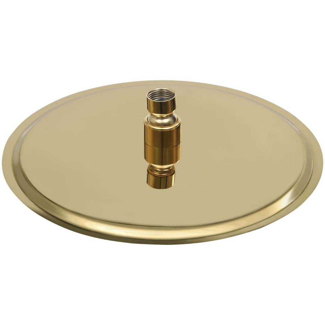 Takduschhuvud rostfritt stål 25 cm rund guld vidaXL Φ 25 cm – bild 4