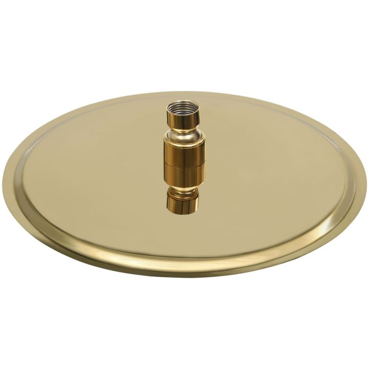 Takduschhuvud rostfritt stål 25 cm rund guld vidaXL Φ 25 cm – bild 4