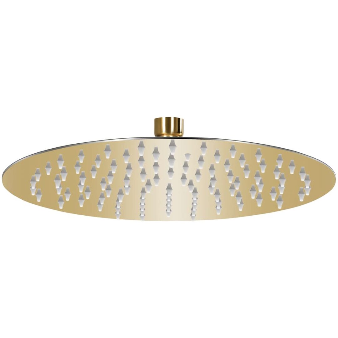 Takduschhuvud rostfritt stål 25 cm rund guld vidaXL Φ 25 cm
