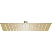 Takduschhuvud rostfritt stål 25x25 cm fyrkantigt guld vidaXL