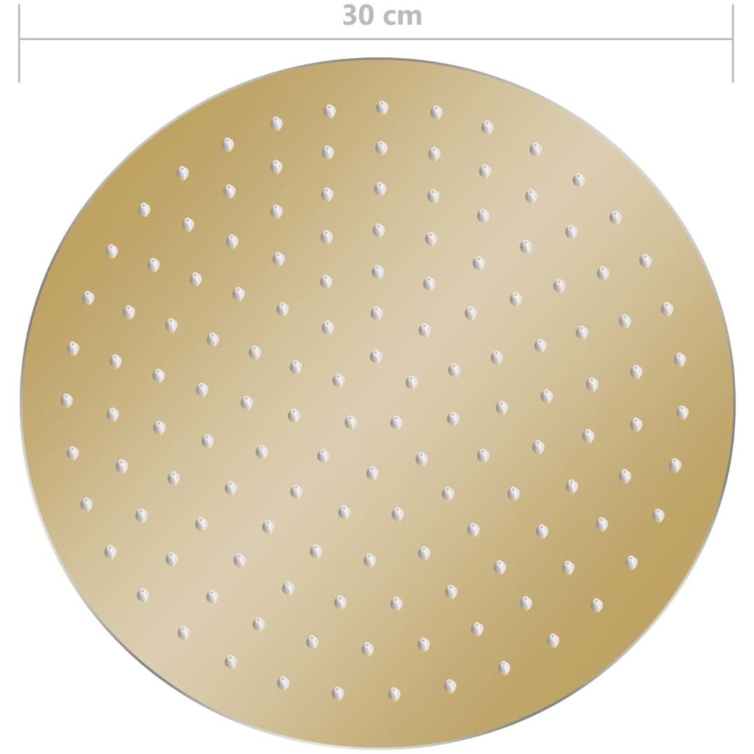 Takduschhuvud rostfritt stål 30 cm rund guld vidaXL ? 30 cm – bild 7