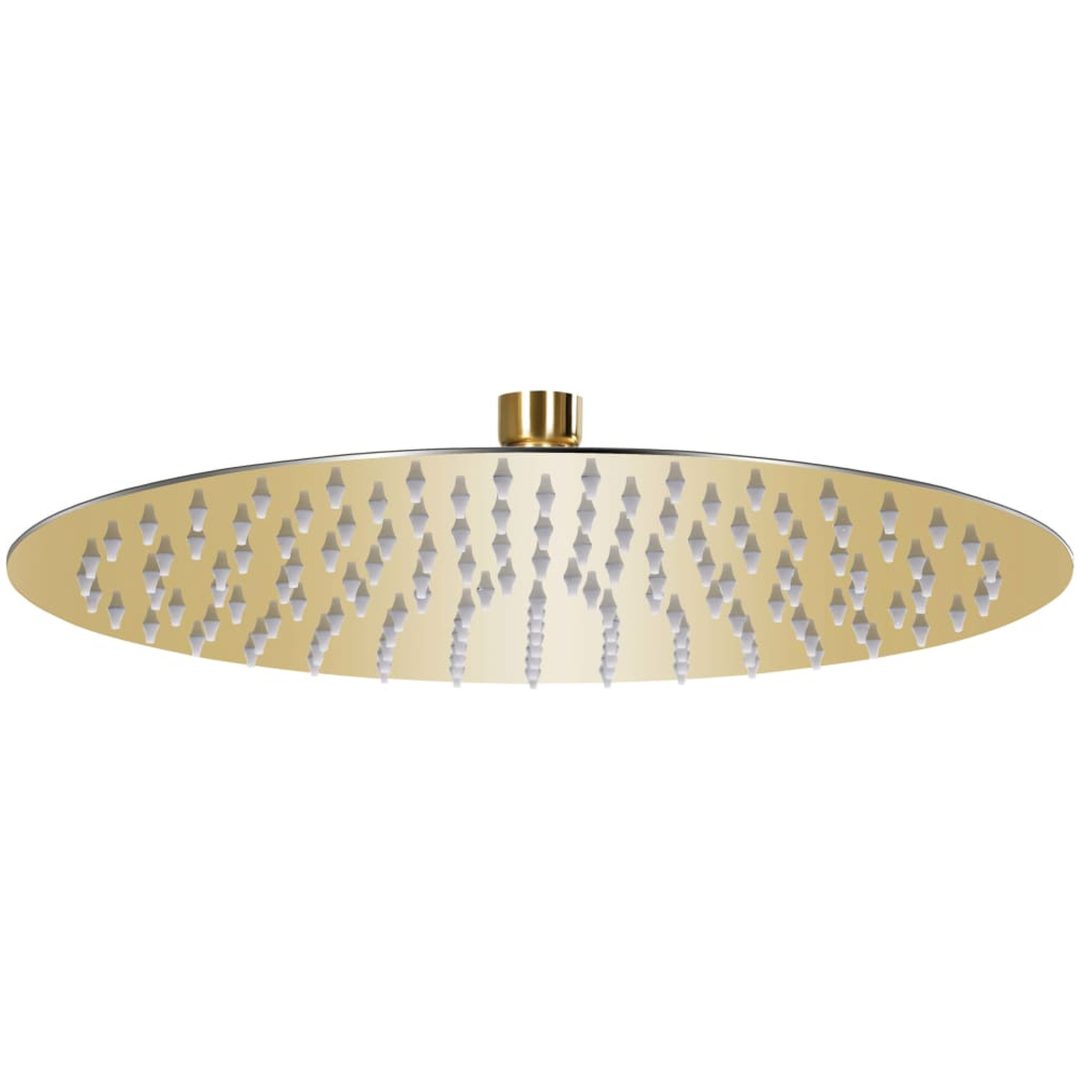 Takduschhuvud rostfritt stål 30 cm rund guld vidaXL ? 30 cm