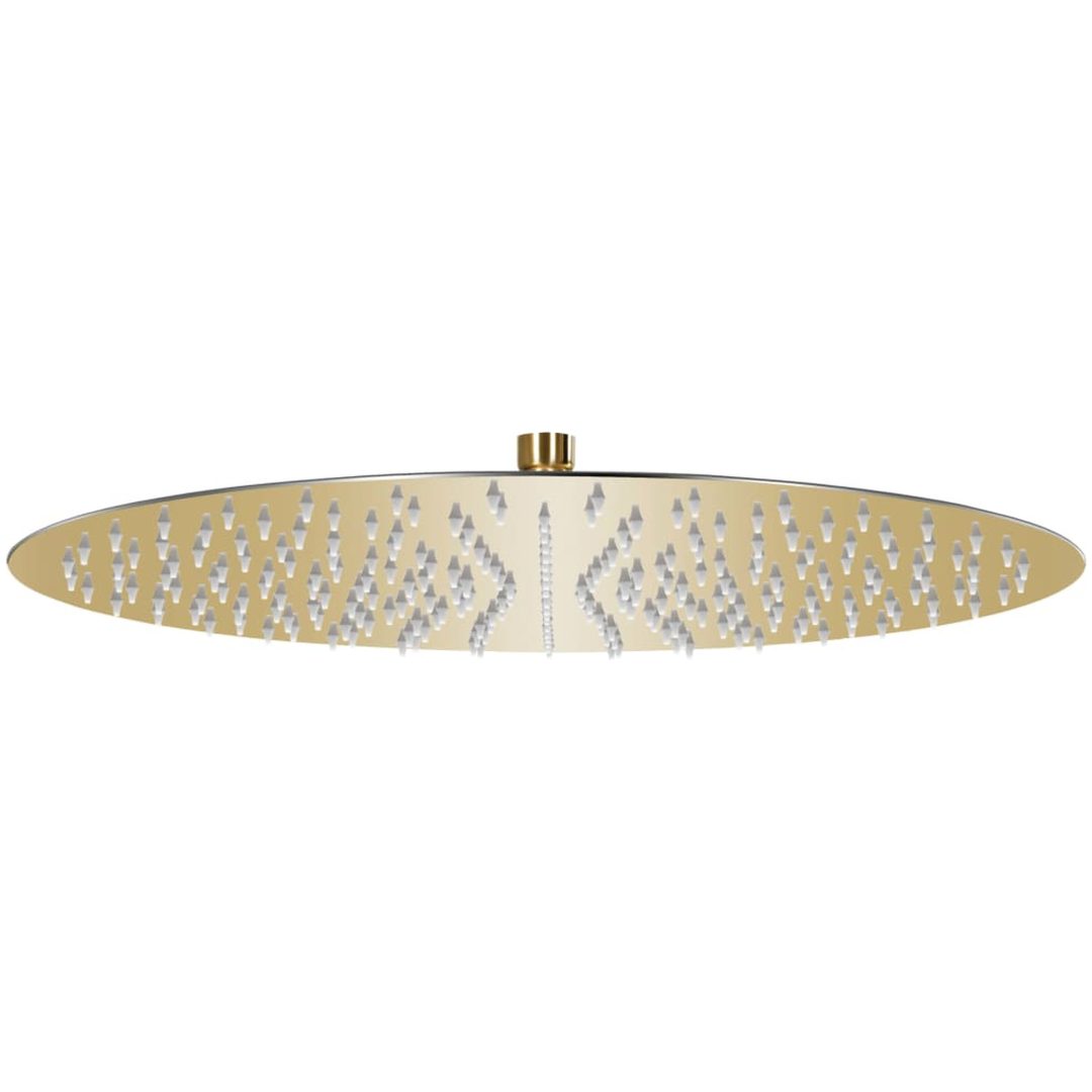 Takduschhuvud rostfritt stål 40 cm rund guld vidaXL Φ 40 cm