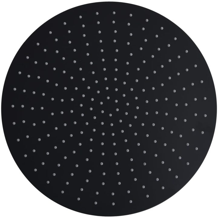 Takduschhuvud rostfritt stål 40 cm rund svart vidaXL Φ 40 cm – bild 2