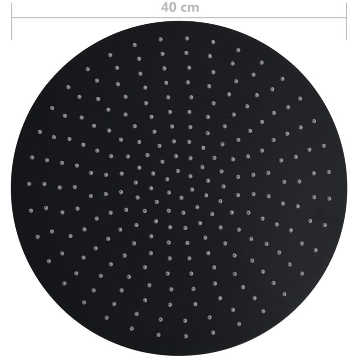 Takduschhuvud rostfritt stål 40 cm rund svart vidaXL Φ 40 cm – bild 7