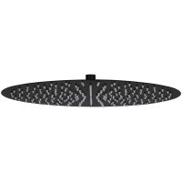 Takduschhuvud rostfritt stål 40 cm rund svart vidaXL