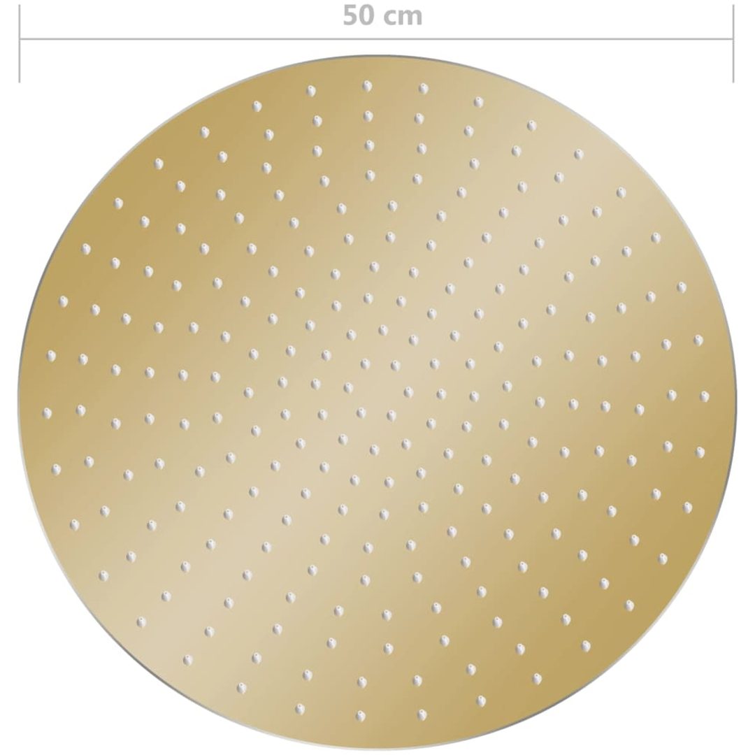 Takduschhuvud rostfritt stål 50 cm rund guld vidaXL ? 50 cm – bild 7